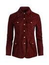 DOROTHIE SUEDE BUTTON FRONT JACKET-COGNAC-ALICE + OLIVIA