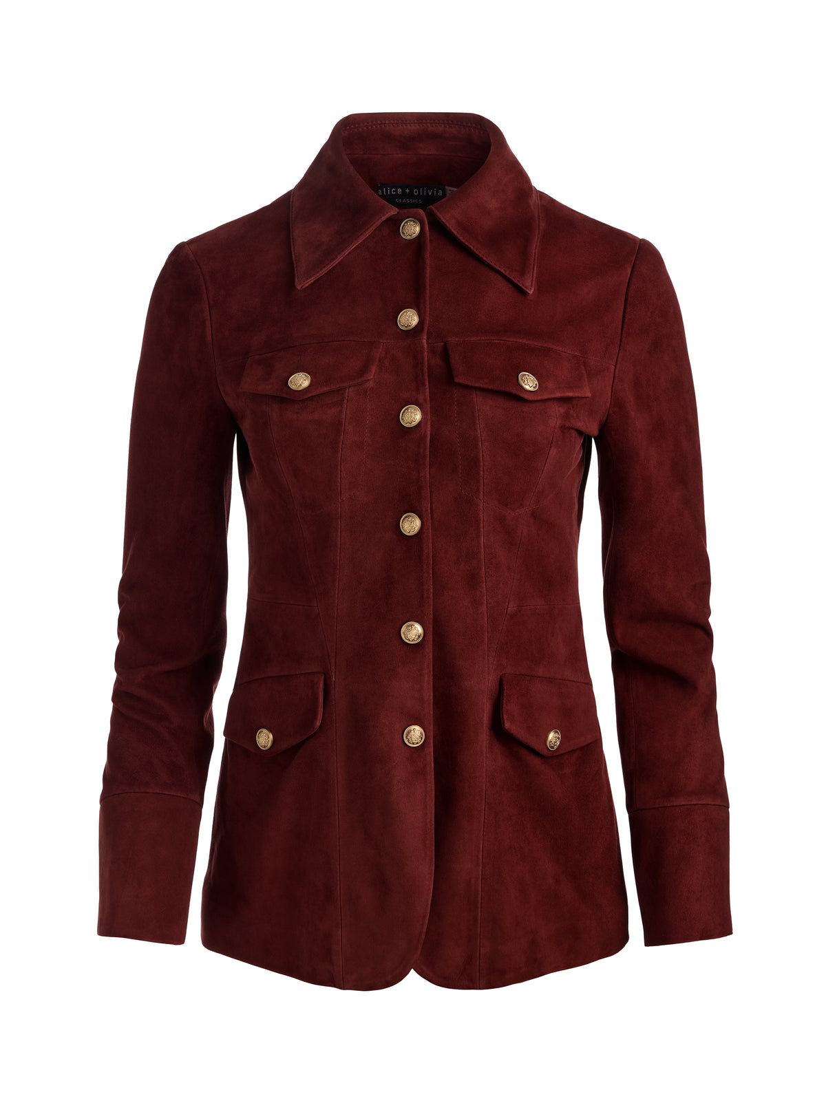 GIACCA DOROTHIE IN SUEDE CON BOTTONI SUL DAVANTI - COGNAC