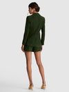 Blazer ajusté en suède à col cranté Macey-ALICE + OLIVIA
