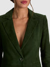 Blazer ajusté en suède à col cranté Macey-ALICE + OLIVIA