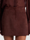 RILEY SUEDE MINI SKIRT-DARK CHOCOLATE-ALICE + OLIVIA