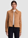 LOGAN SUEDE SHORT COAT-PRALINE-ALICE + OLIVIA