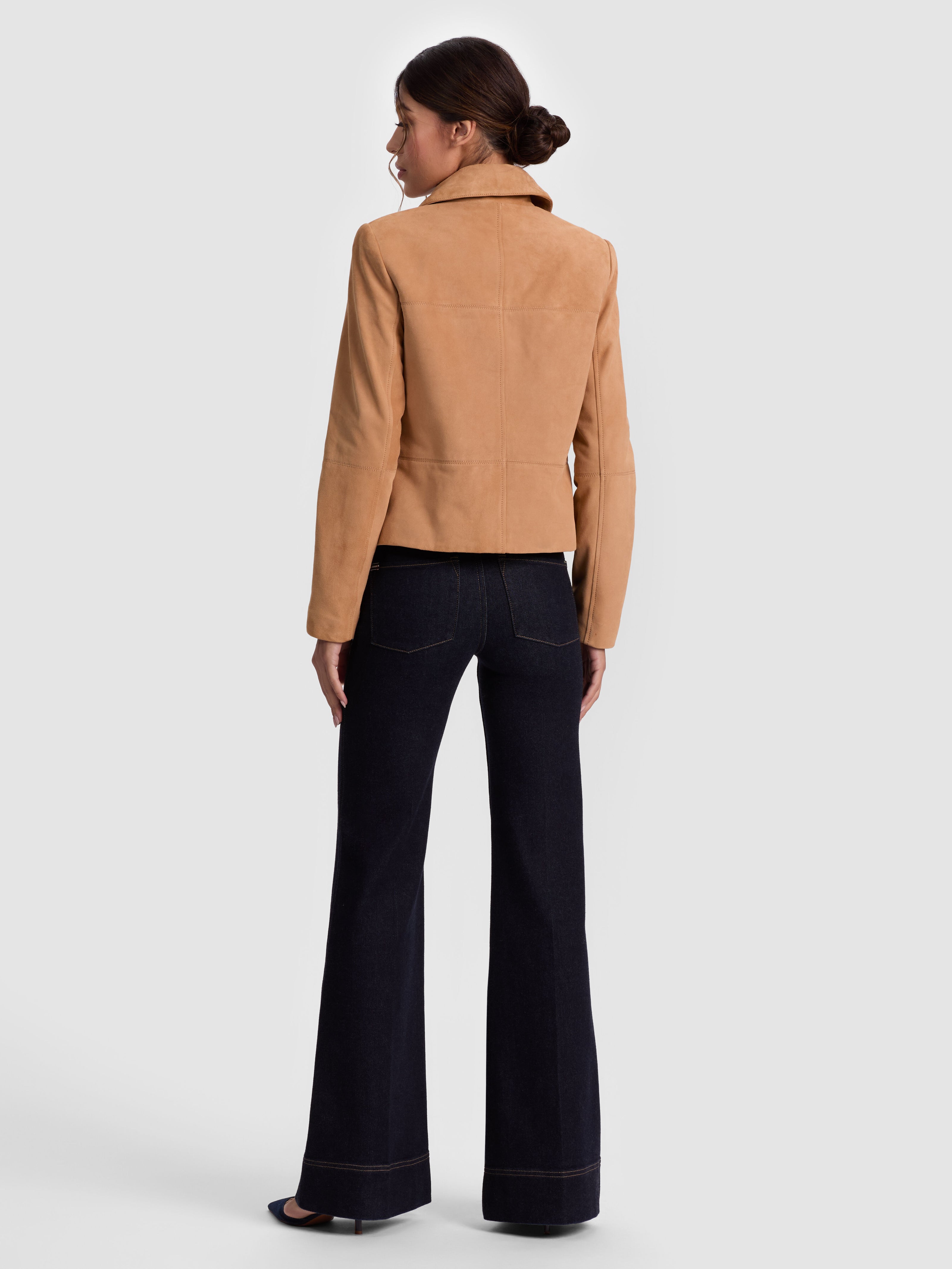 LOGAN SUEDE SHORT COAT-PRALINE-ALICE + OLIVIA