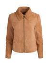 LOGAN SUEDE SHORT COAT-PRALINE-ALICE + OLIVIA