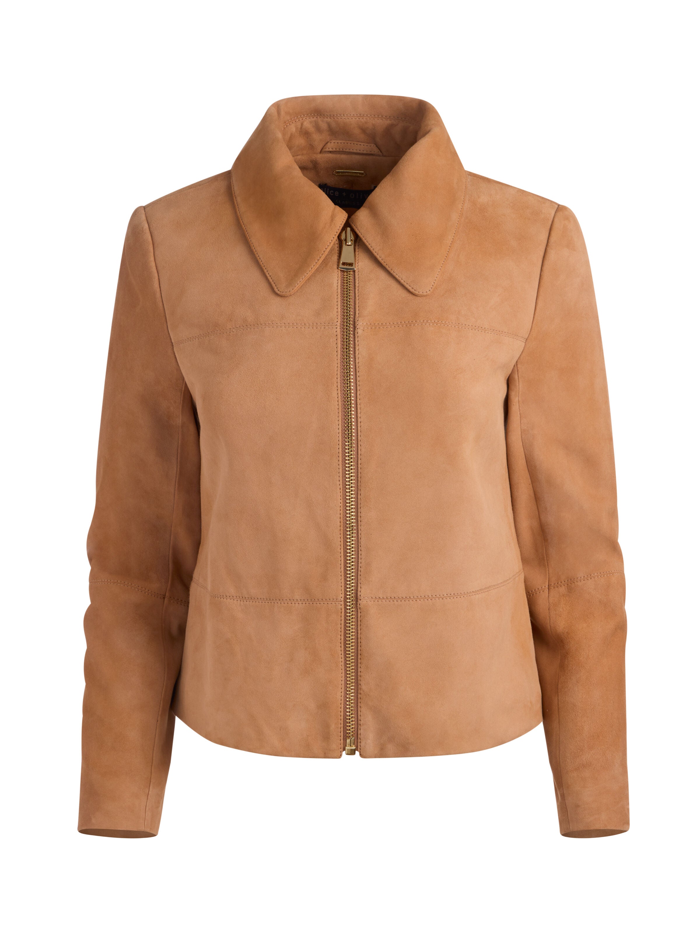 LOGAN SUEDE SHORT COAT-PRALINE-ALICE + OLIVIA