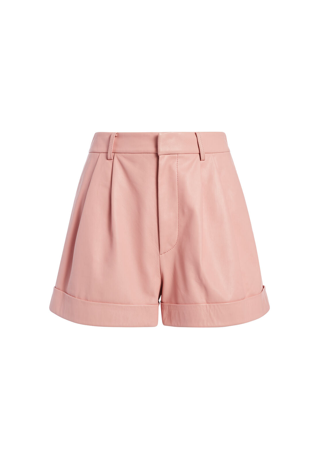 CONRY LEATHER PLEATED SHORTS-Black-ALICE + OLIVIA