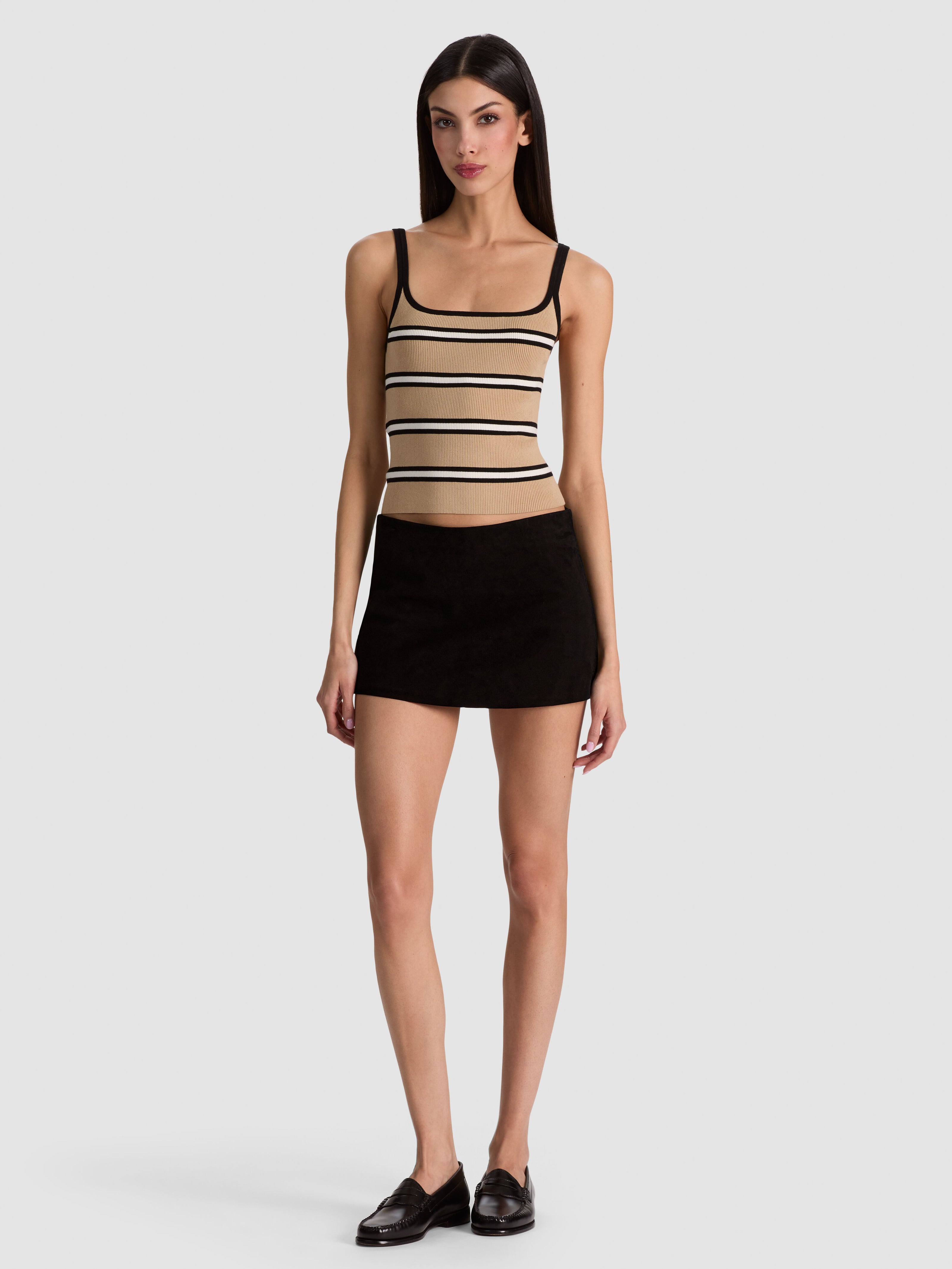 MACE SUEDE MINI SKORT-Black-ALICE + OLIVIA