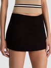 MACE SUEDE MINI SKORT-Black-ALICE + OLIVIA