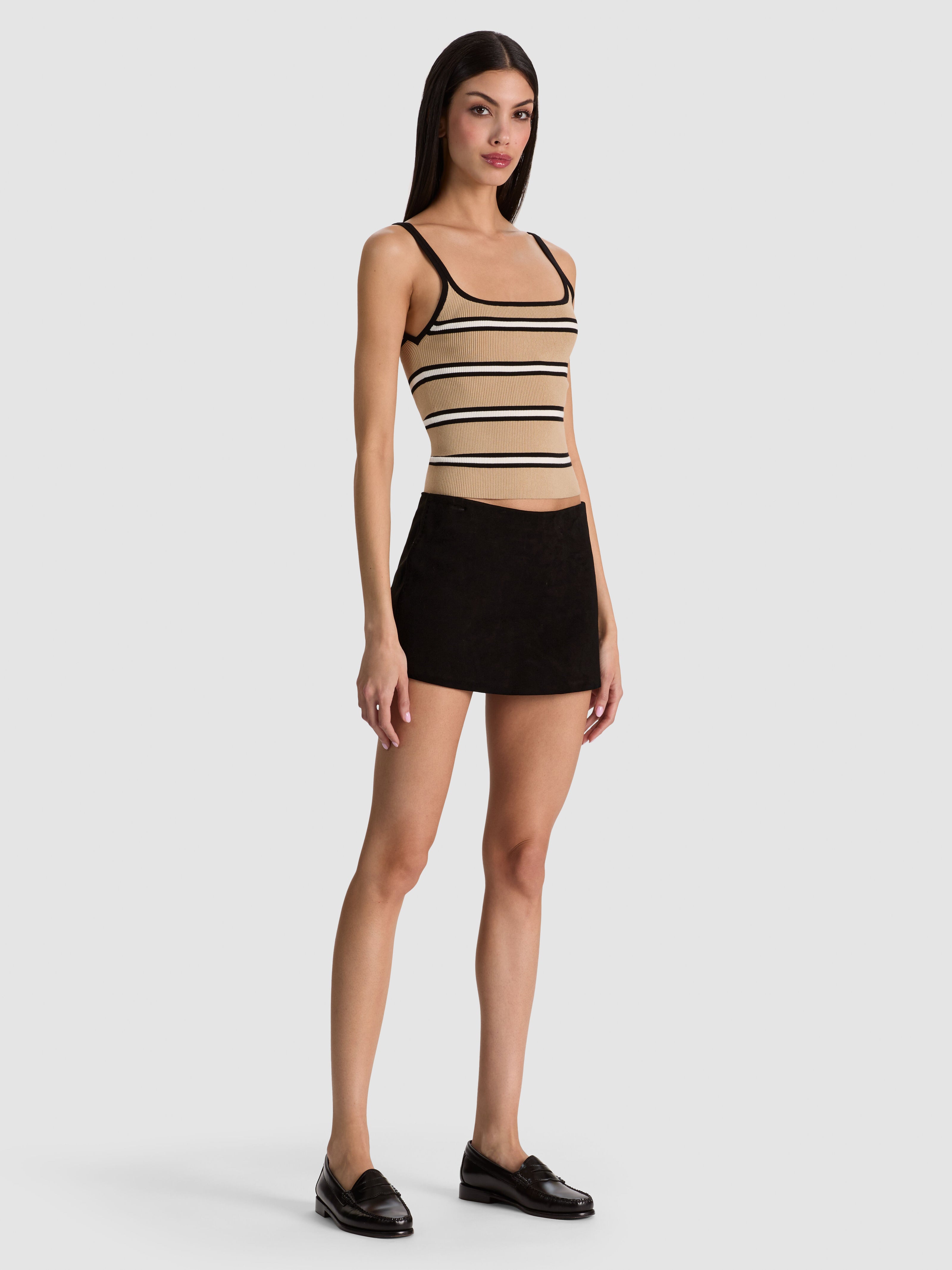 MACE SUEDE MINI SKORT-Black-ALICE + OLIVIA