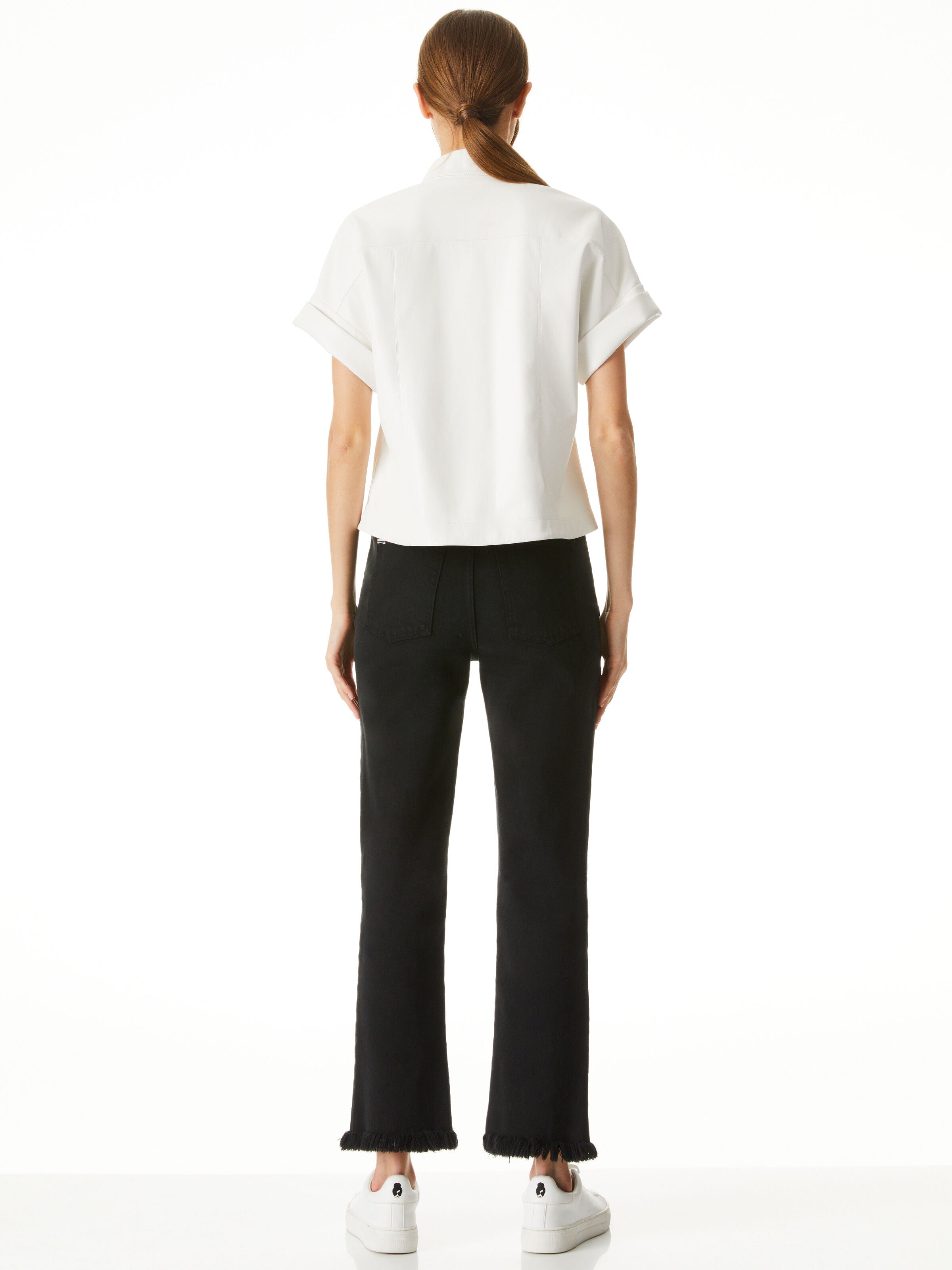 EDYTH VEGAN TOP-OFF WHITE-ALICE + OLIVIA