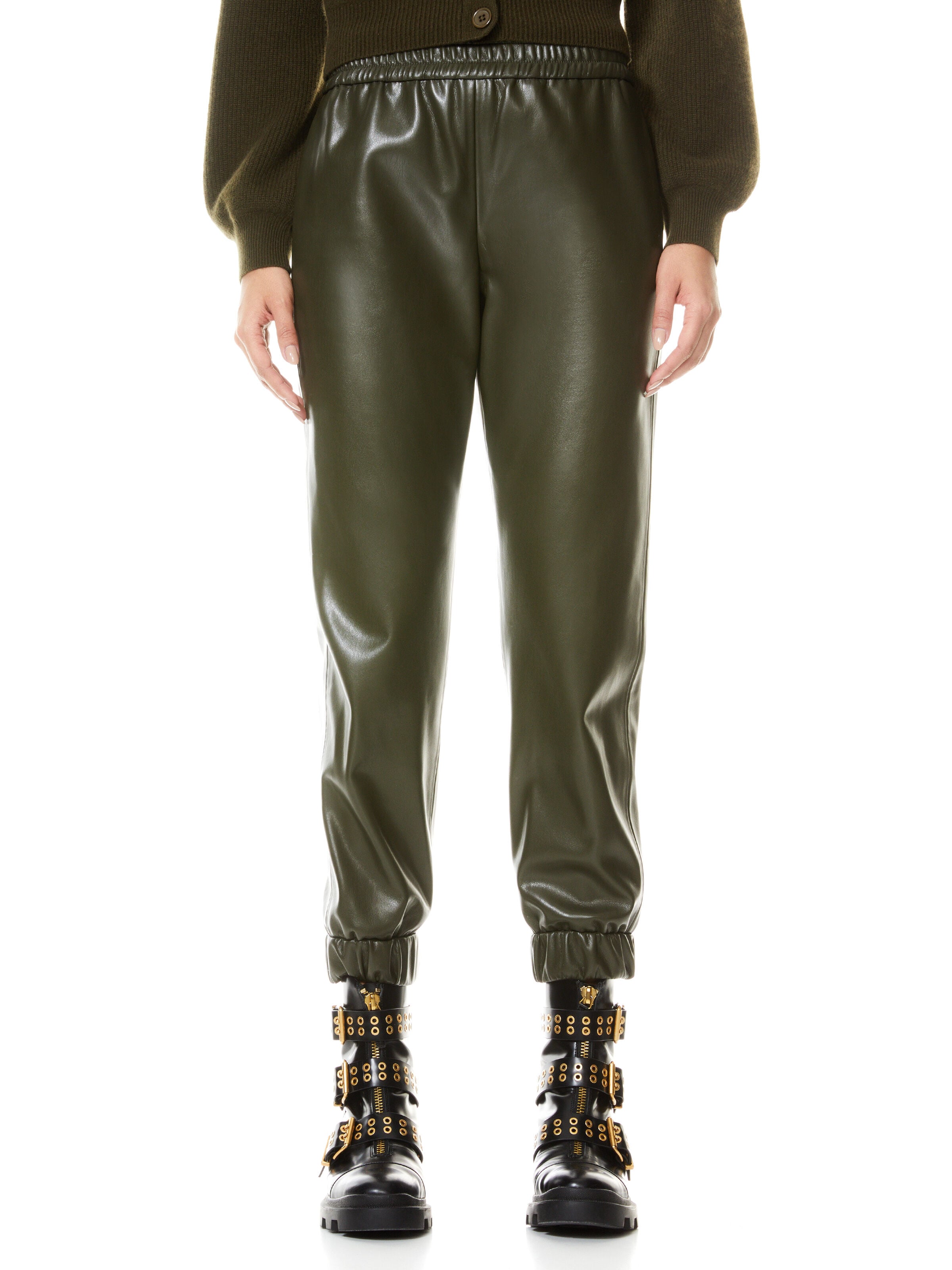 PETE VEGAN LEATHER JOGGER-Black-ALICE + OLIVIA