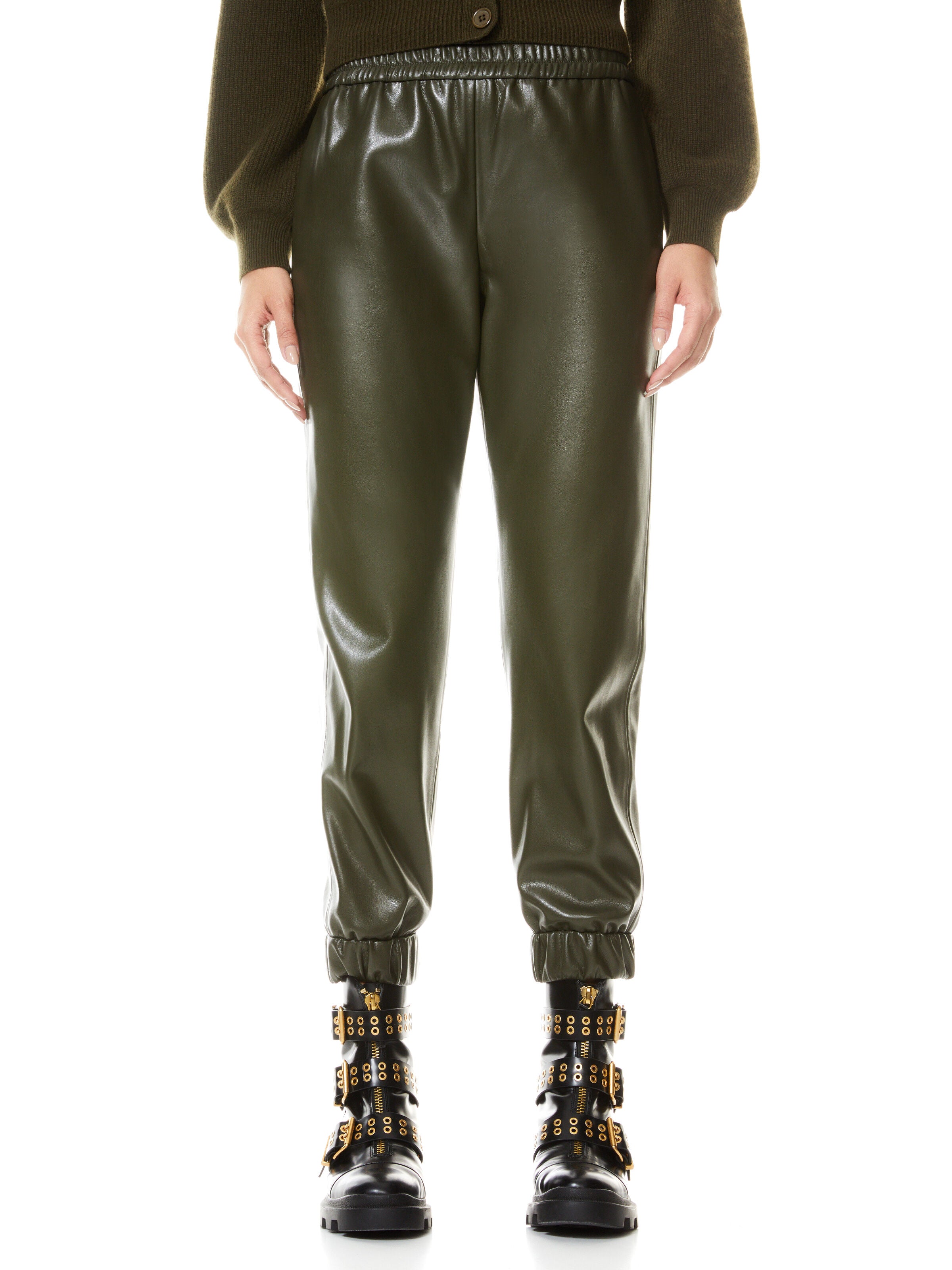 PETE VEGAN LEATHER JOGGER-Black-ALICE + OLIVIA