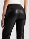 OLIVIA VEGAN BOOTCUT PANT-Black-ALICE + OLIVIA