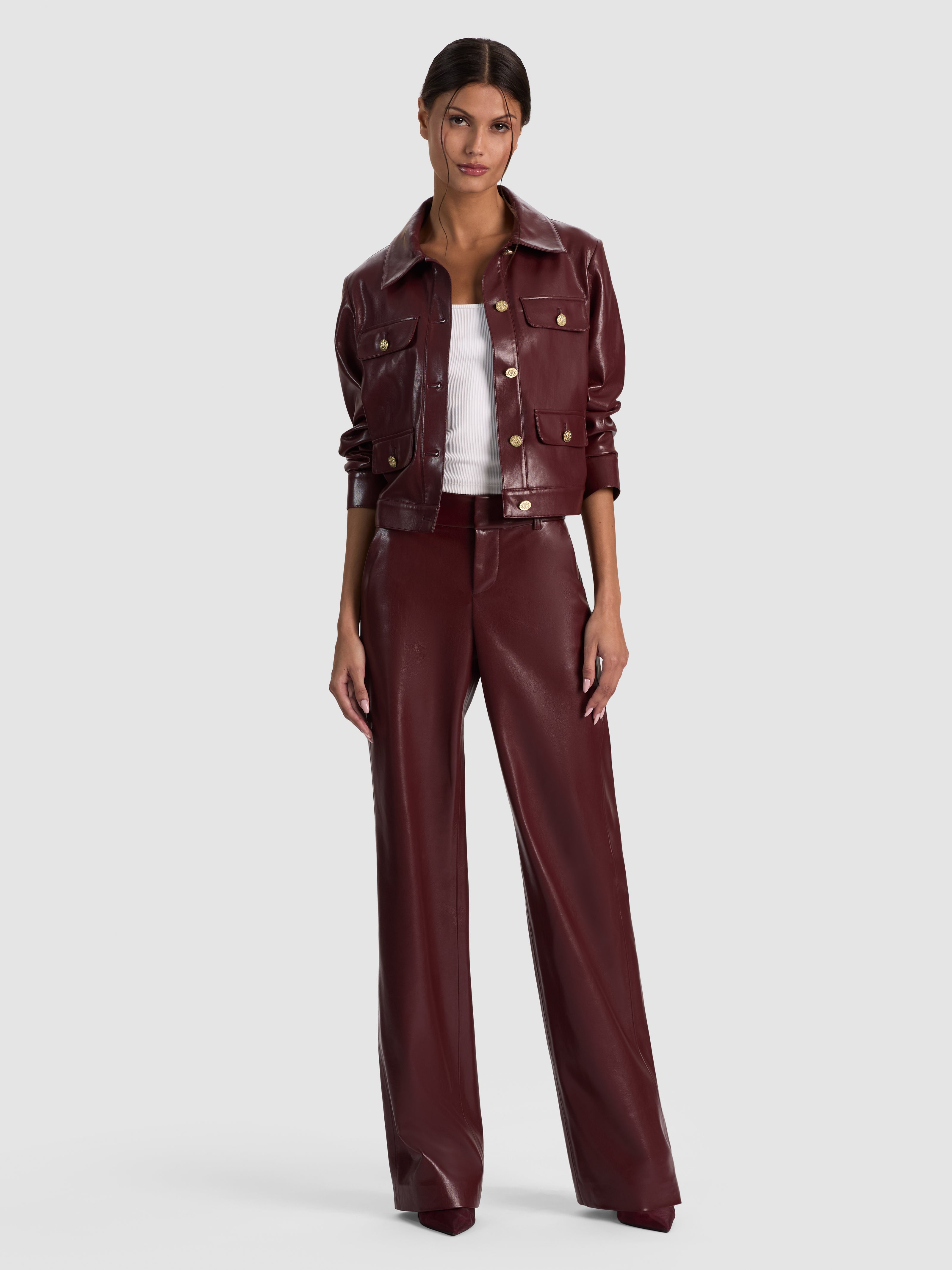ALEXANDER VEGAN TROUSER-COGNAC-ALICE + OLIVIA