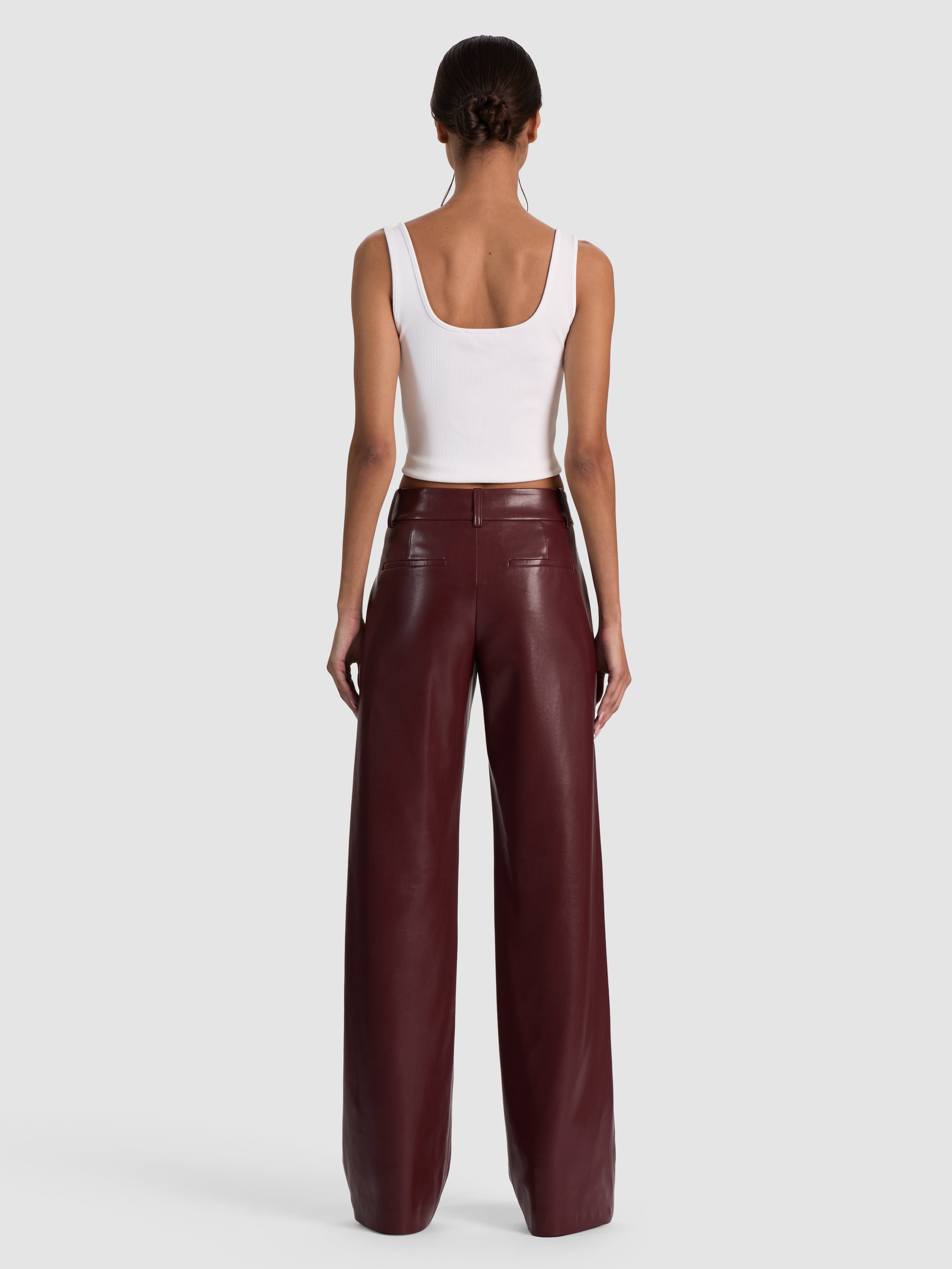 ALEXANDER VEGAN TROUSER-COGNAC-ALICE + OLIVIA