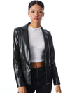 BLAZER COL À CRAN EN CUIR VÉGÉTALIEN MYA-ALICE + OLIVIA