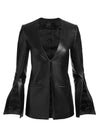 VENITA VEGAN COLLARLESS BLAZER-Black-ALICE + OLIVIA