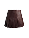 CARTER VEGAN MINI SKIRT-DARK CHOCOLATE-ALICE + OLIVIA