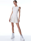 ROBE PLISSÉE COL CAPUCHE SANS MANCHES EN SIMILI-CUIR-ALICE + OLIVIA