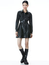 ROBE CHEMISE EN CUIR VEGAN MALINA-ALICE + OLIVIA
