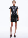 ABITO A CAMICIA CAROLYN IN ECOPELLE-ALICE + OLIVIA