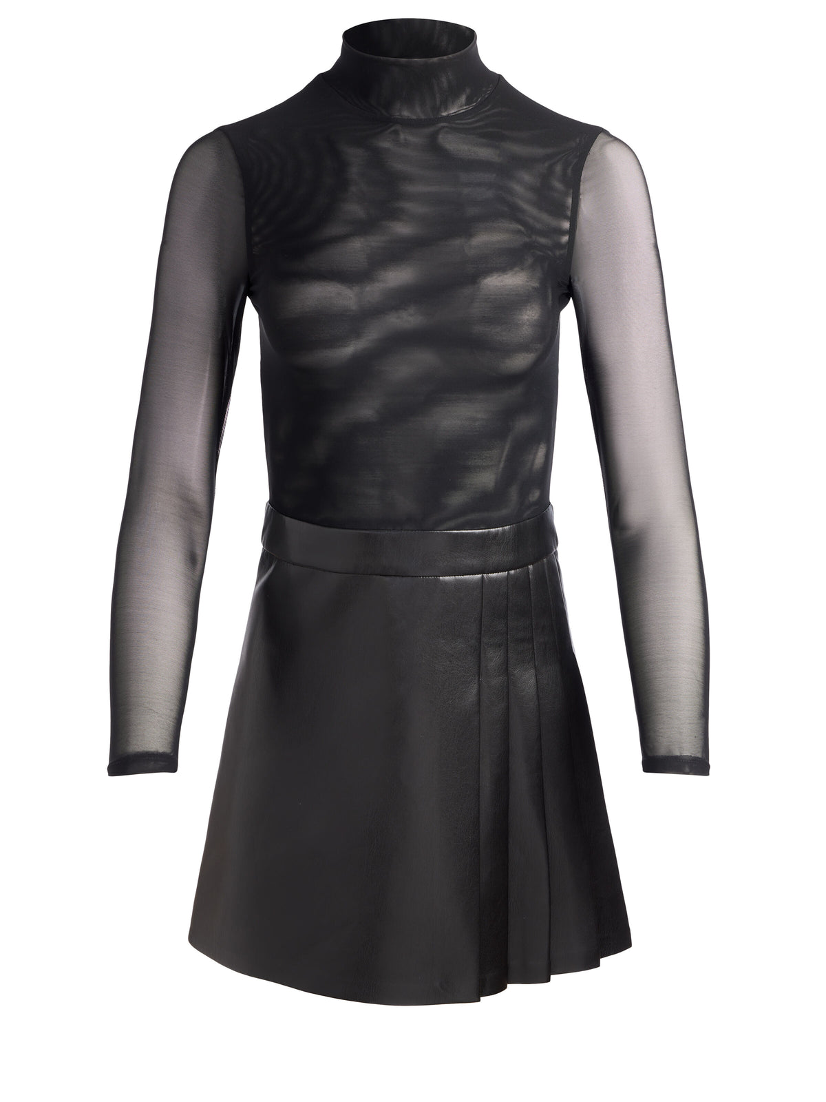 CHARA VEGAN MINI DRESS - BLACK