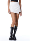 LILIA VEGAN LEATHER SKORT-ECRU-ALICE + OLIVIA