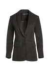 MACEY SUEDE SHAWL COLLAR BLAZER-Black-ALICE + OLIVIA