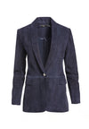 MACEY SUEDE SHAWL COLLAR BLAZER-Black-ALICE + OLIVIA