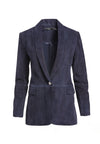 MACEY SUEDE SHAWL COLLAR BLAZER-Black-ALICE + OLIVIA