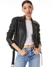 BLOUSON COURT JOHNSIE EN CUIR STYLE MOTARD-ALICE + OLIVIA