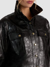 JAMES VEGAN FUNNEL NECK PARKA-Black-ALICE + OLIVIA