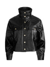 JAMES VEGAN FUNNEL NECK PARKA-Black-ALICE + OLIVIA