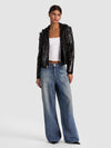 FELPA AVRIL HOODED COMBO CON GIACCA IN PELLE SINTETICA-ALICE + OLIVIA