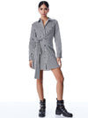 REINA DRAPED SHIRT DRESS-BLACK/ECRU-ALICE + OLIVIA