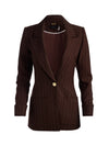BURNS FITTED BLAZER-DARK CHOCOLATE/OFF WHITE-ALICE + OLIVIA