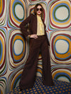 BURNS FITTED BLAZER-DARK CHOCOLATE/OFF WHITE-ALICE + OLIVIA