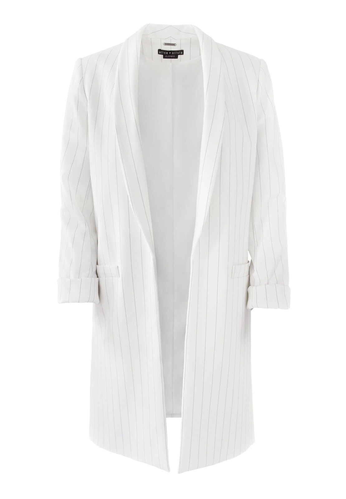 KYLIE EASY SHAWL COLLAR JACKET-WHITE/BLACK-ALICE + OLIVIA