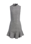 RAPUNZEL PLAID MINI DRESS-BLACK/WHITE-ALICE + OLIVIA