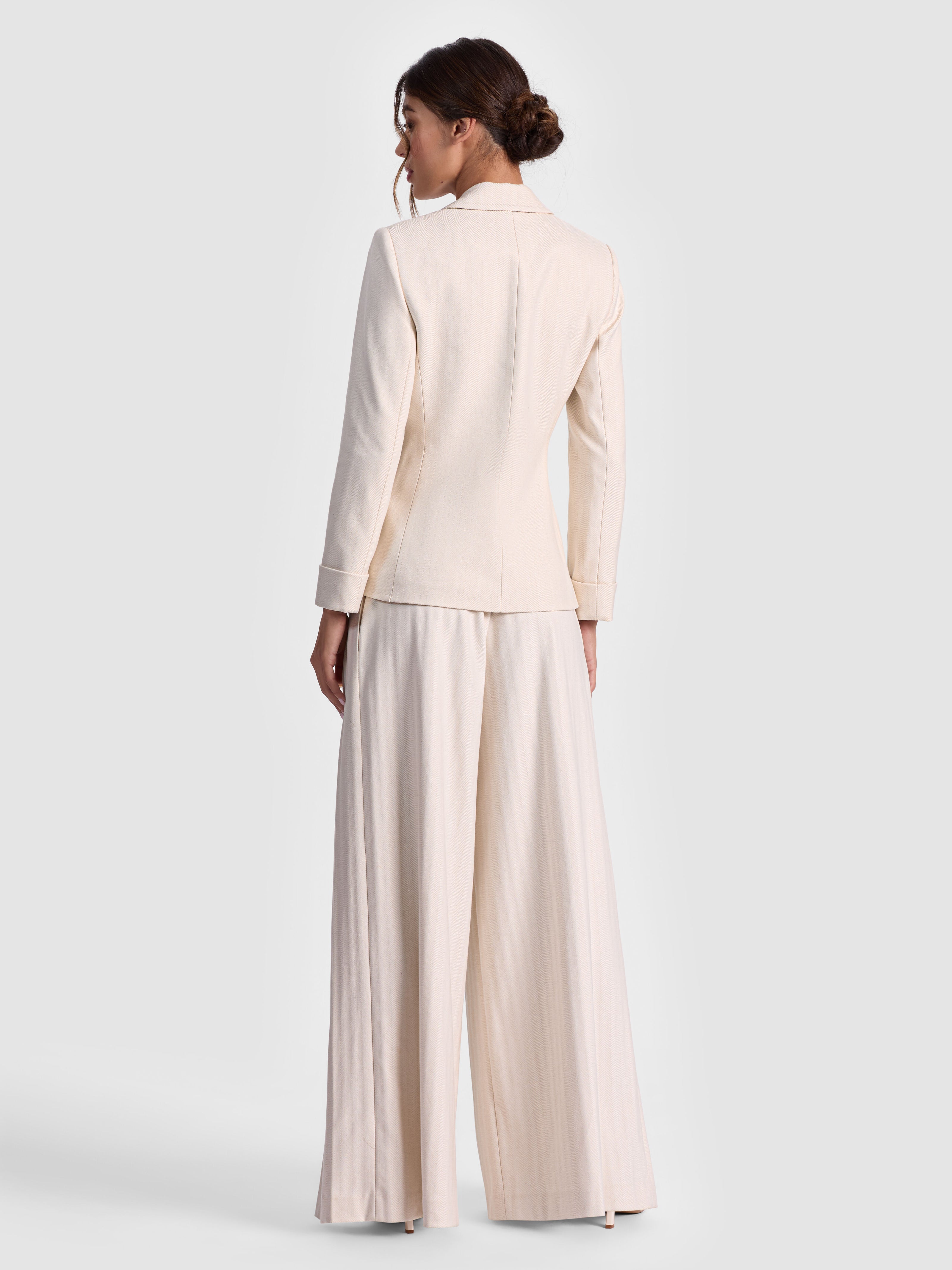 RYDER SLIM BLAZER-OFF WHITE/OATMEAL-ALICE + OLIVIA