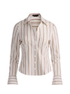 FREYA BUTTON DOWN TOP-OFF WHITE MULTI-ALICE + OLIVIA