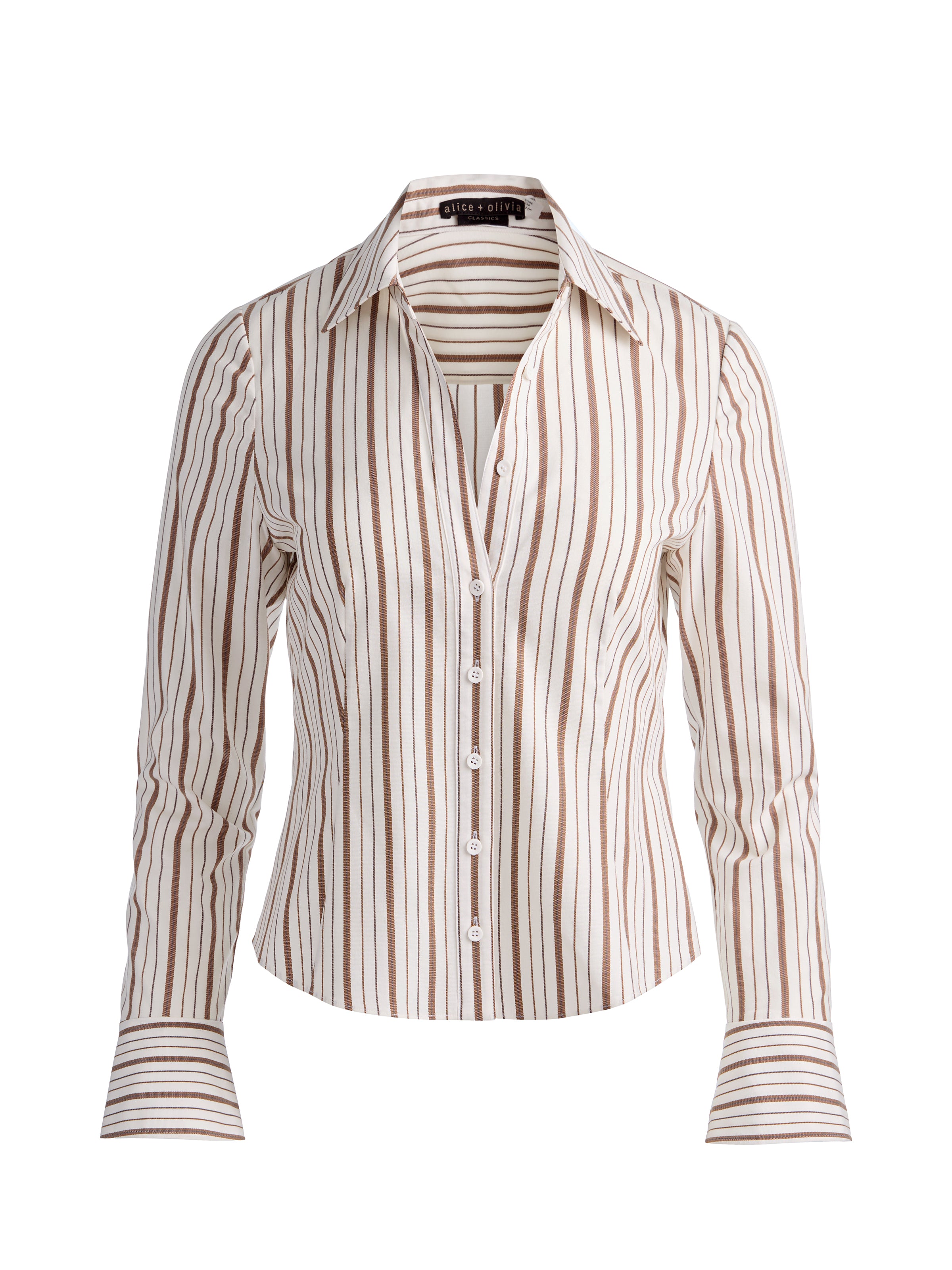 FREYA BUTTON DOWN TOP-OFF WHITE MULTI-ALICE + OLIVIA