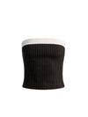 KELLY STRAPLESS TOP-BLACK/OFF WHITE PINSTRIPE-ALICE + OLIVIA