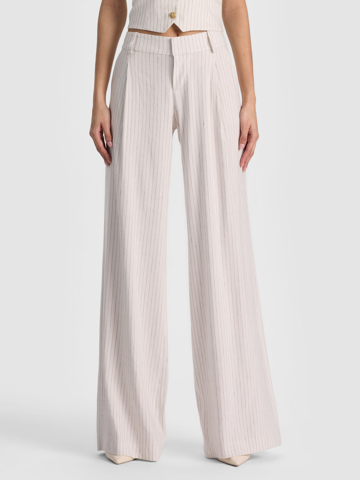 ERIC PANT - OFF WHITE/BLACK PINSTRIPE