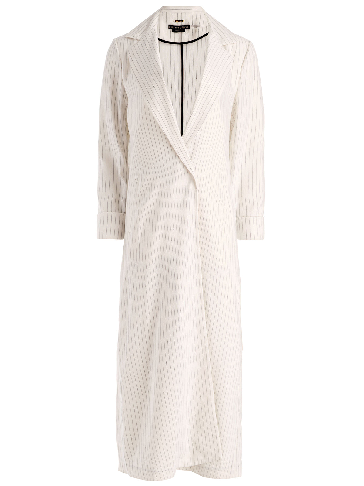 SHELIA MAXI BLAZER - OFF WHITE/BLACK PINSTRIPE