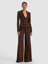MACEY CROPPED FITTED BLAZER-DARK CHOCOLATE/CAMEL-ALICE + OLIVIA