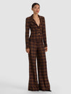 MACEY CROPPED FITTED BLAZER-DARK CHOCOLATE/CAMEL-ALICE + OLIVIA