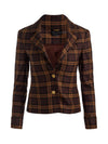 MACEY CROPPED FITTED BLAZER-DARK CHOCOLATE/CAMEL-ALICE + OLIVIA