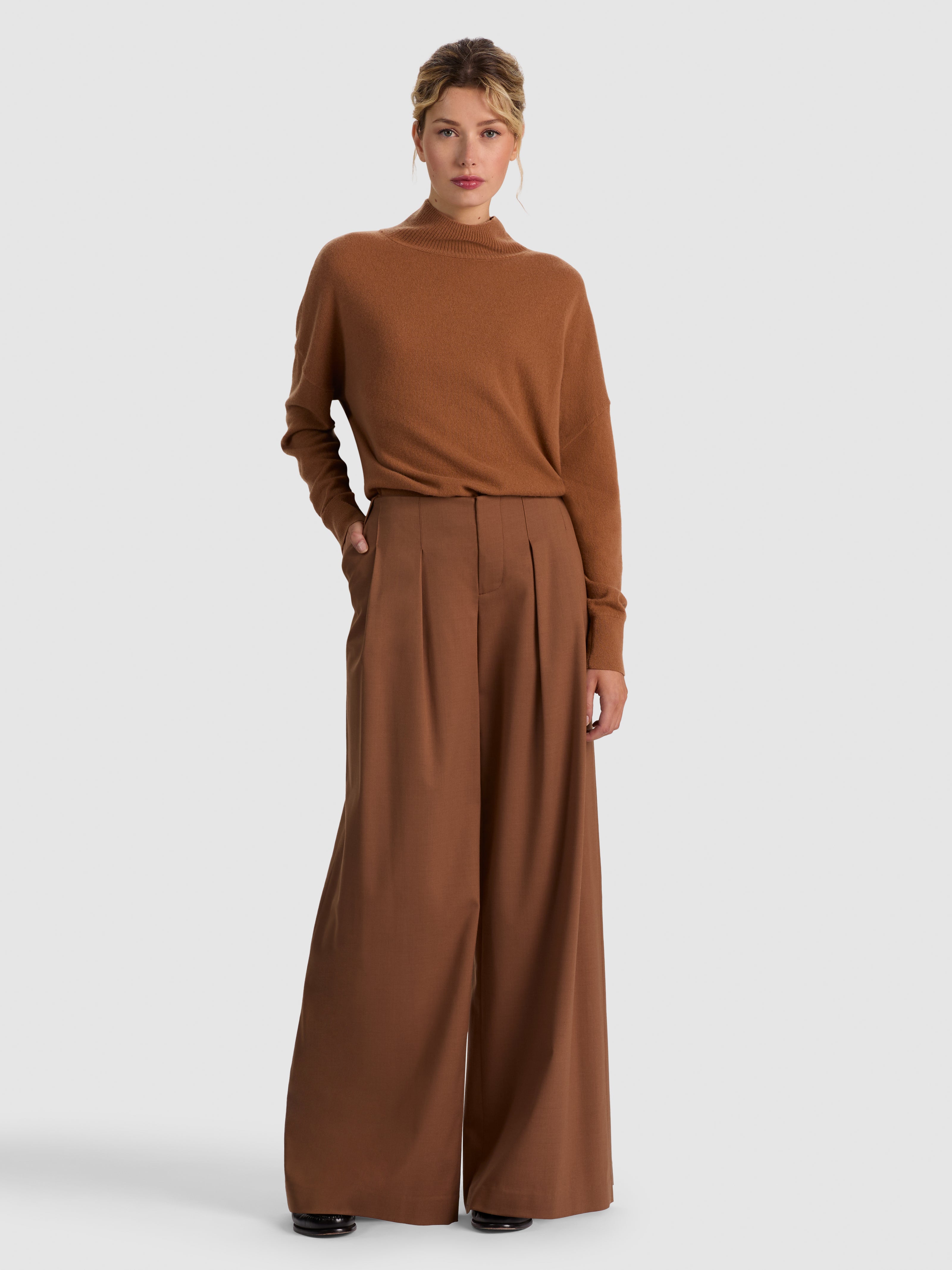 ELIAS DOUBLE PLEAT TROUSER-CAMEL-ALICE + OLIVIA