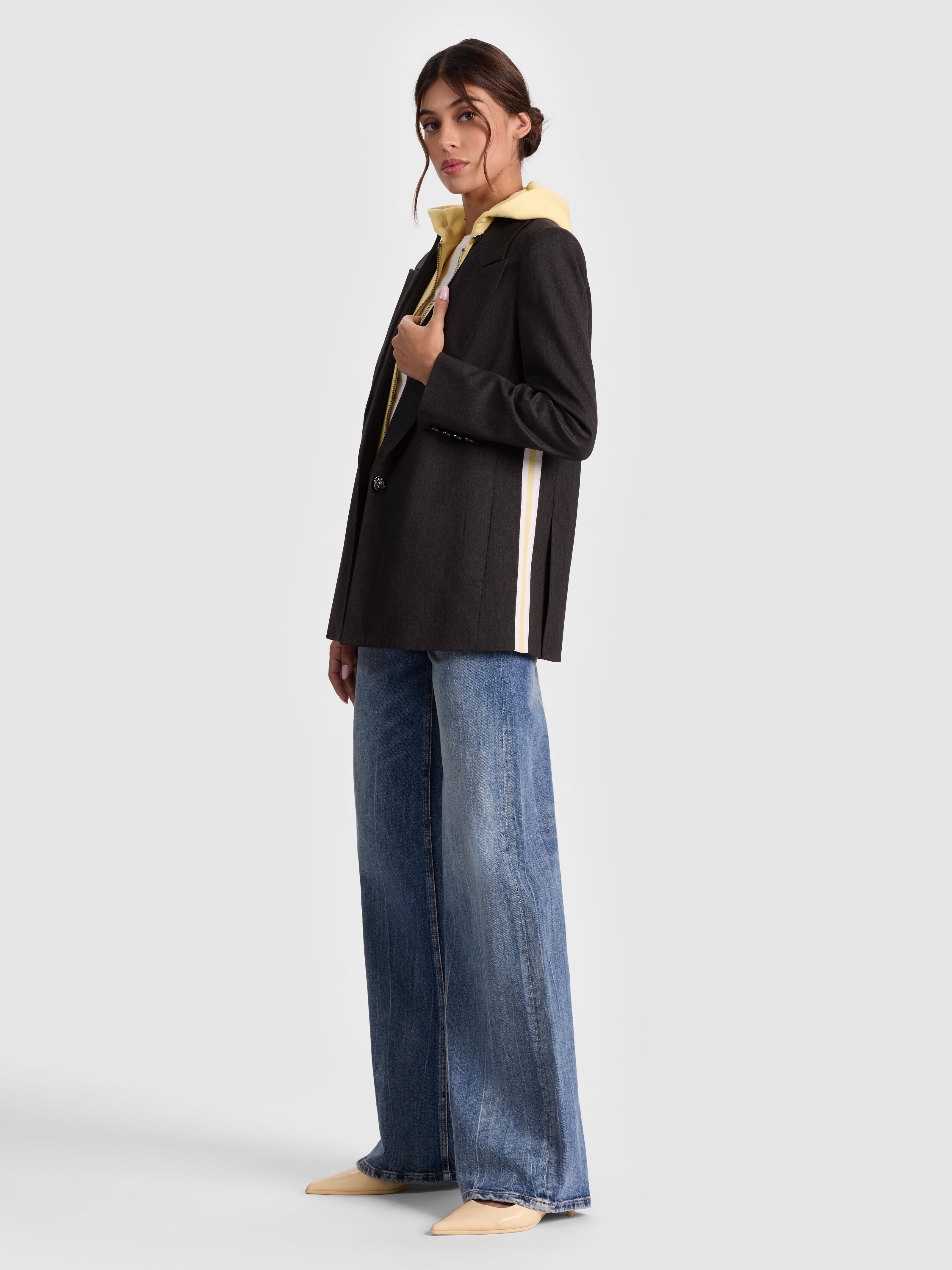 JORDAN BLAZER WITH REMOVABLE HOODIE-CHARCOAL/BUTTER-ALICE + OLIVIA
